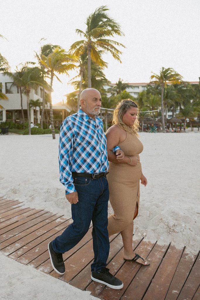 rehearsal dinner father walking daughter down the aisle